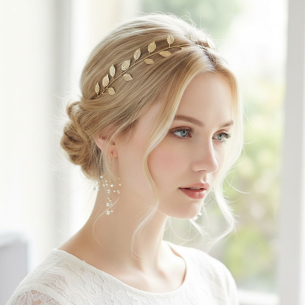 Hair ornament, headband/ROMANCE, Minimalistic Gold Twine