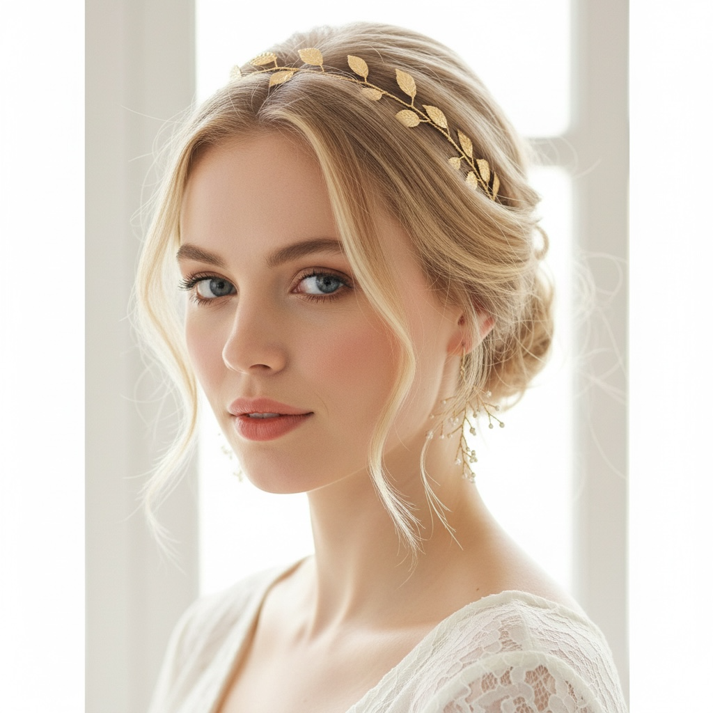 Hair ornament, headband/ROMANCE, Minimalistic Gold Twine