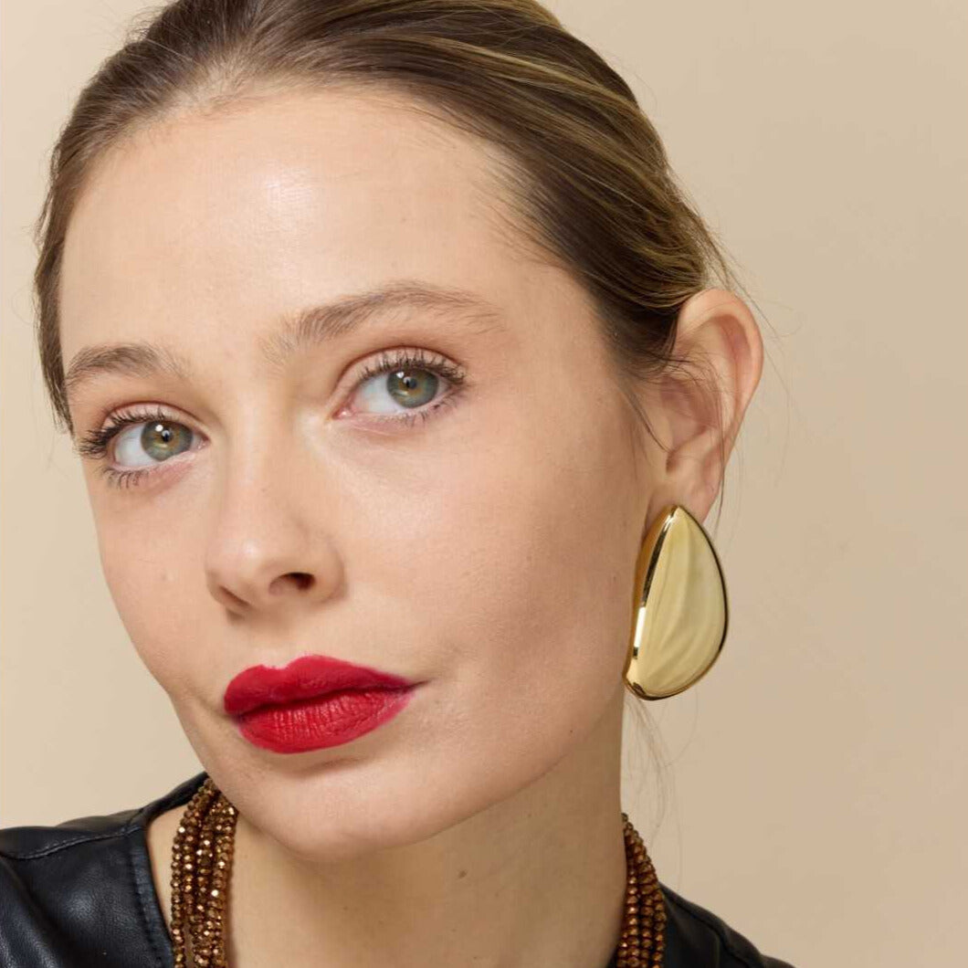 FRENCH RIVIERA | Veronica surgical steel statement earrings (gold)