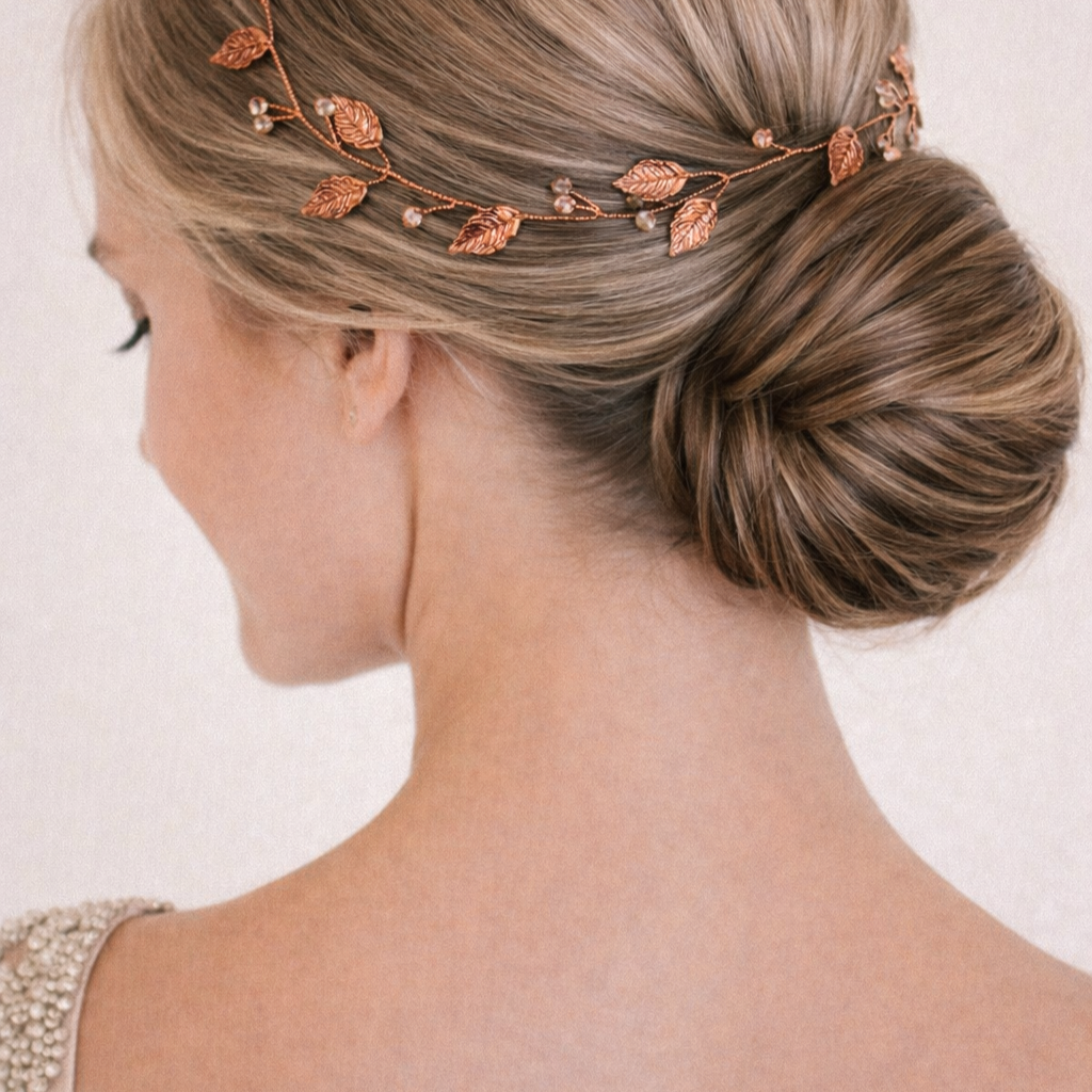 ROMANCE | Laurenine – leaf garland hair ornament (copper)