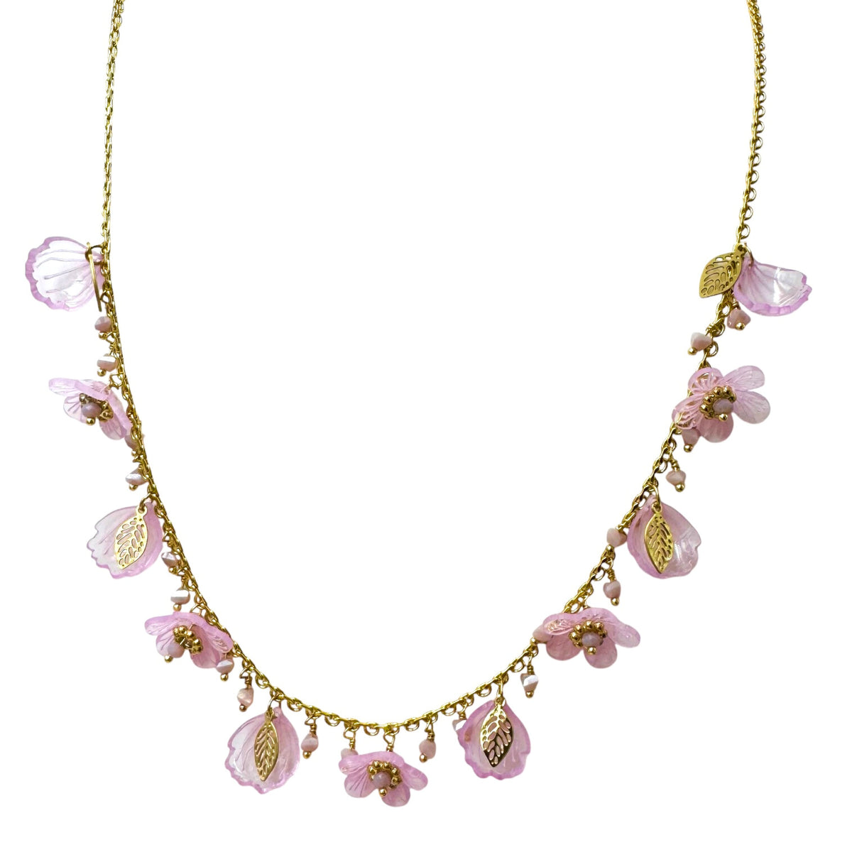 Amarino | Praiano purple surgical steel necklace (gold) 