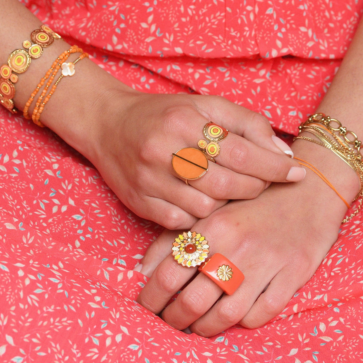 FRENCH RIVIERA | Orange Blossom lucky clover bracelet 