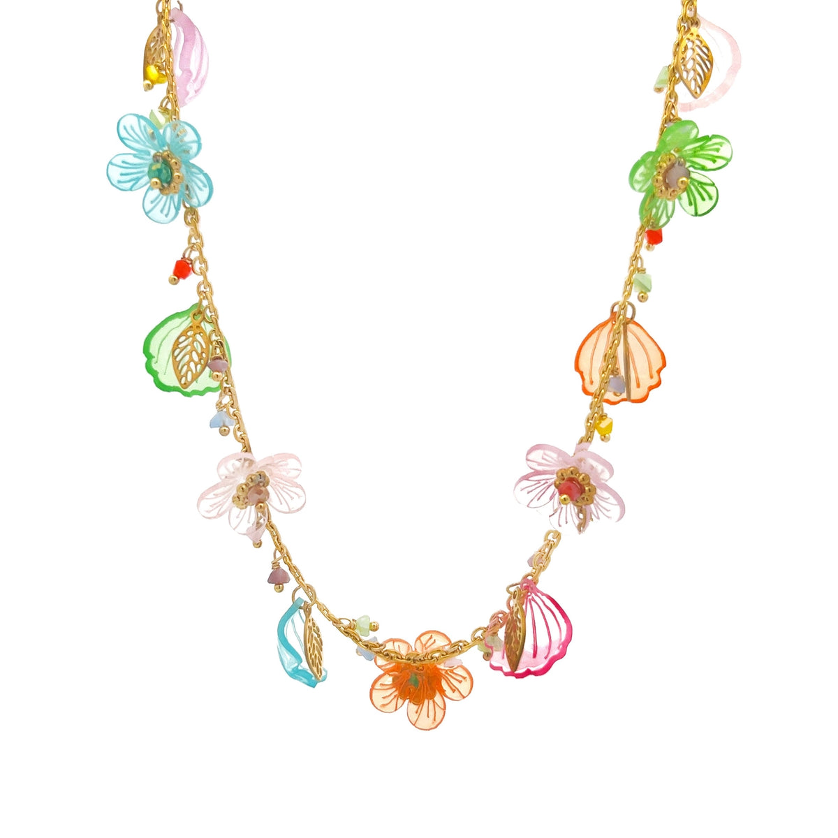 Amarino | Praiano multi-colored surgical steel necklace (gold) 