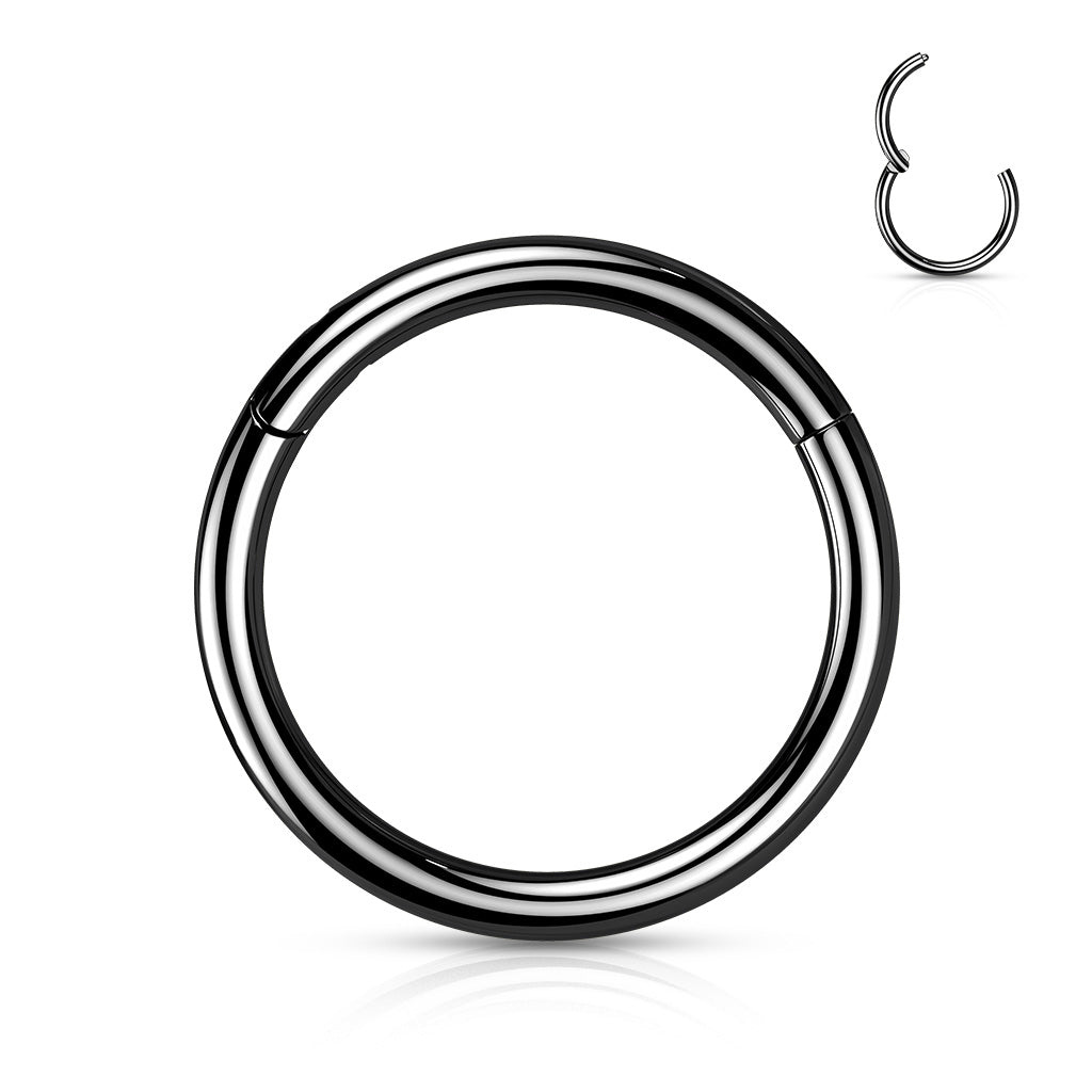 Lävistysrengas 1mm, Essential Steel – sileä kirurginteräs clicker (musta)