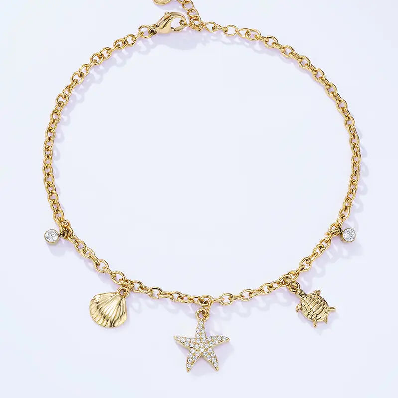 FRENCH RIVIERA | Sea Poem – anklet with shell and pearls