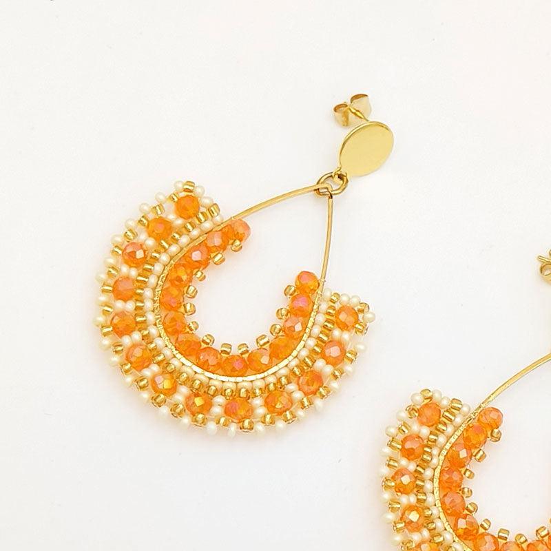 FRENCH RIVIERA | Joanna orange surgical steel earrings