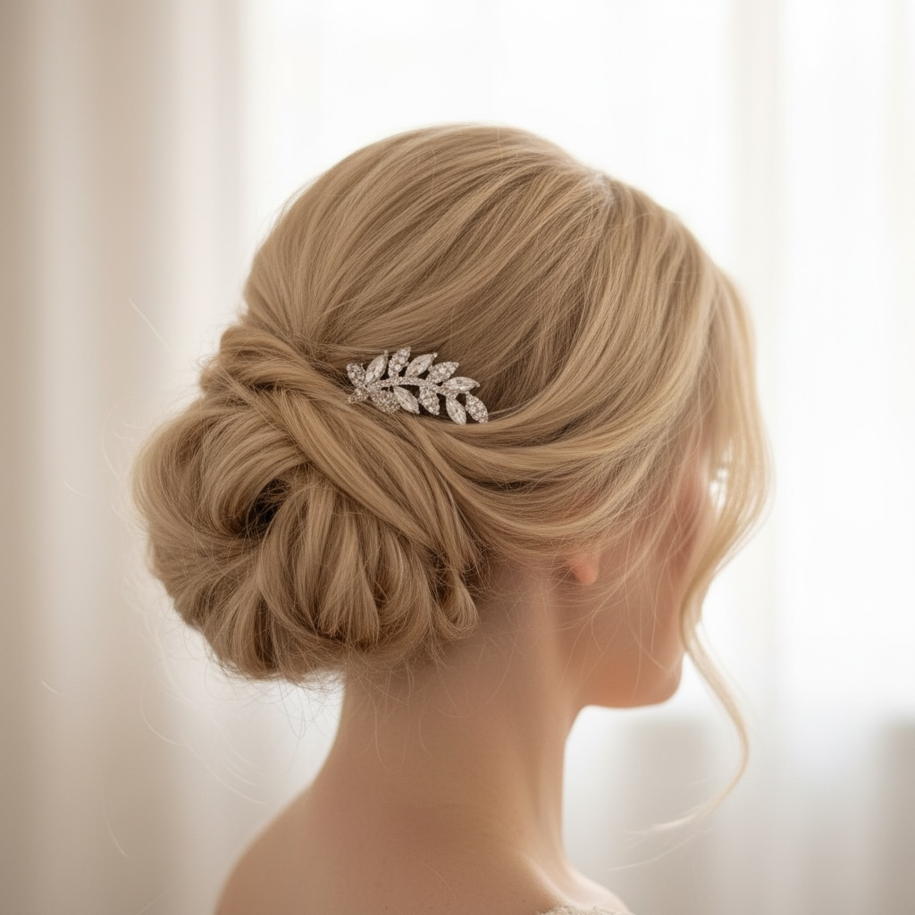 Hair accessory, ROMANCE | Ava silver-tone bun decoration