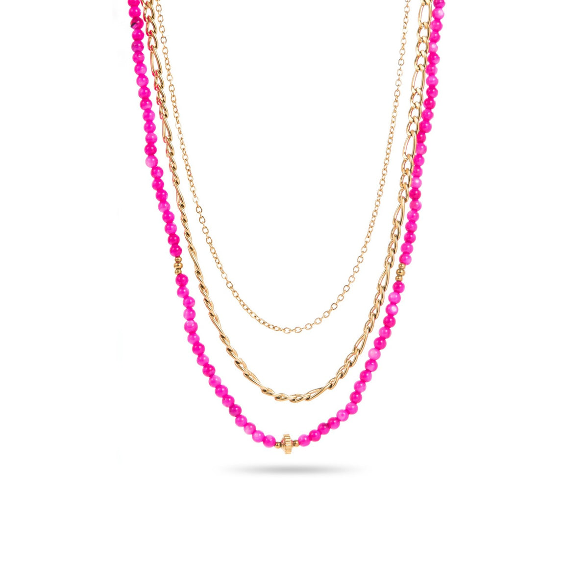 FRENCH RIVIERA | Miami Days pink surgical steel necklace 