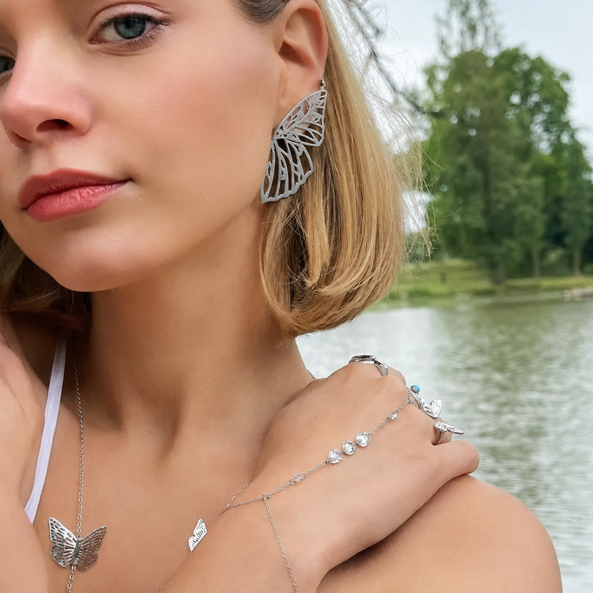 ÉLINE L’ATELIER | Amara – vedenkestävä käsikoru kristalleilla (hopea)