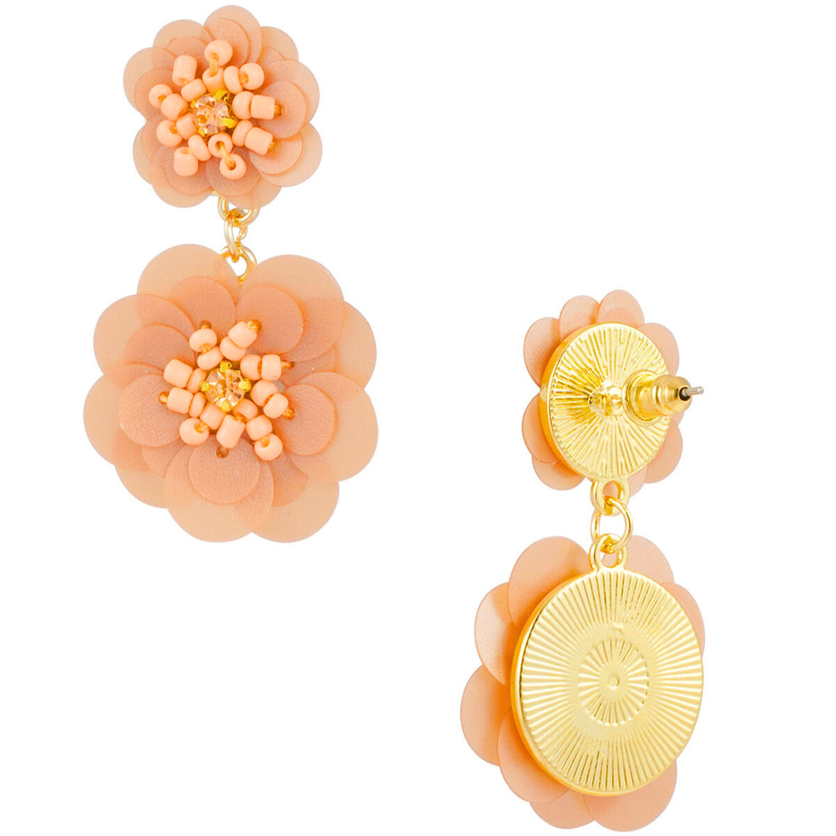 FRENCH RIVIERA | Blossom Meadow peach flower earrings