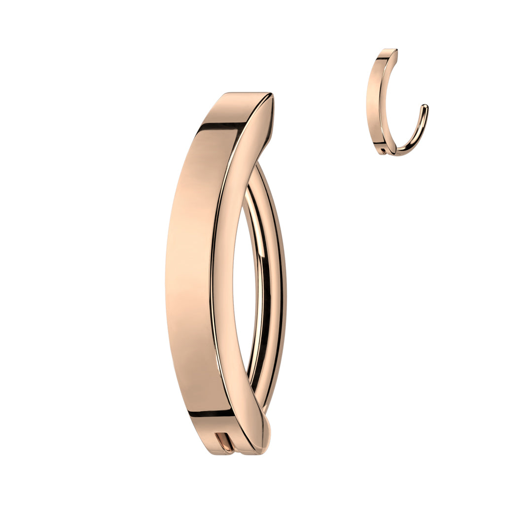 Navel jewelry, Hinged Belly Button Hoop in Rosegold titanium navel ring