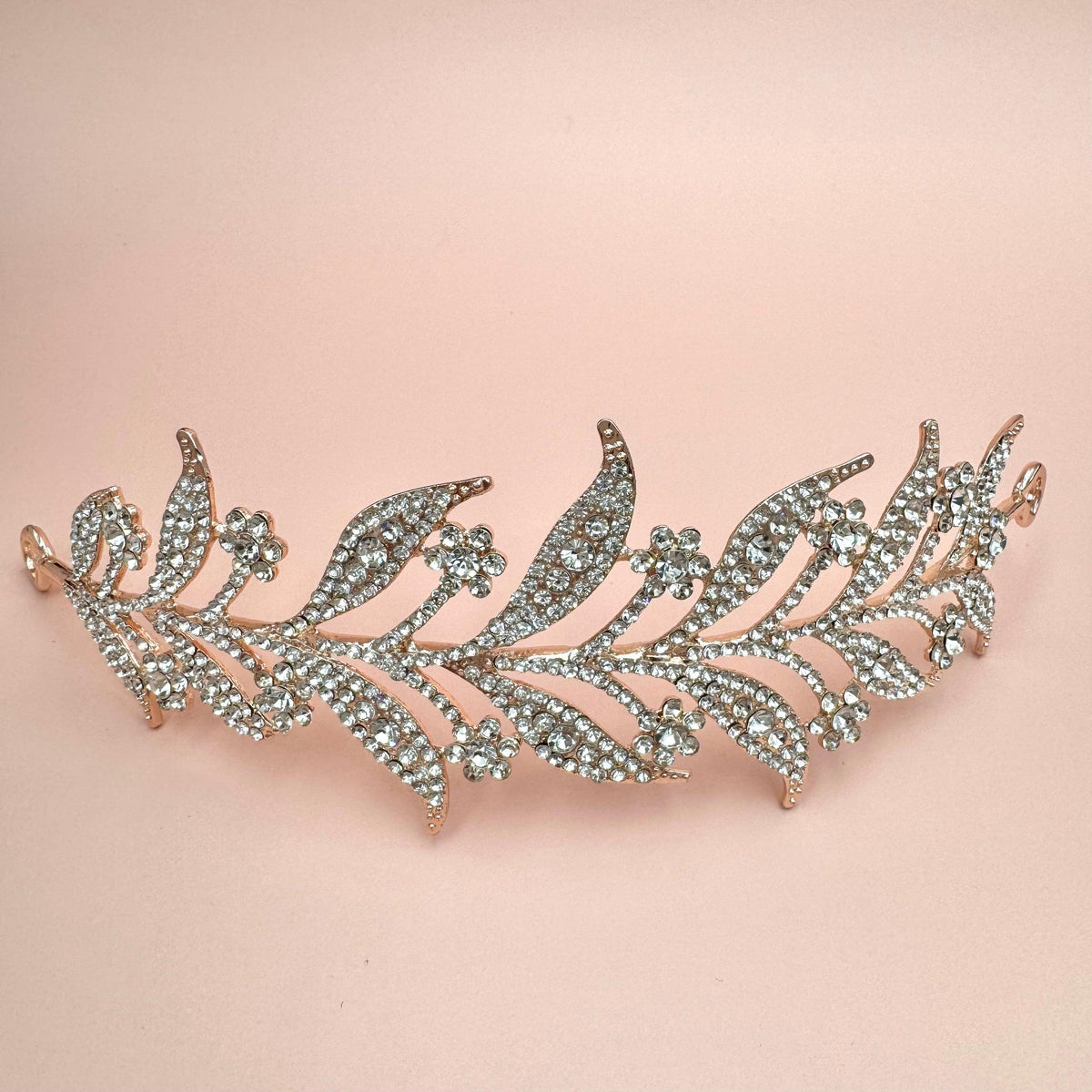 ROMANCE, Heather rose gold hair ornament with flower and leaf