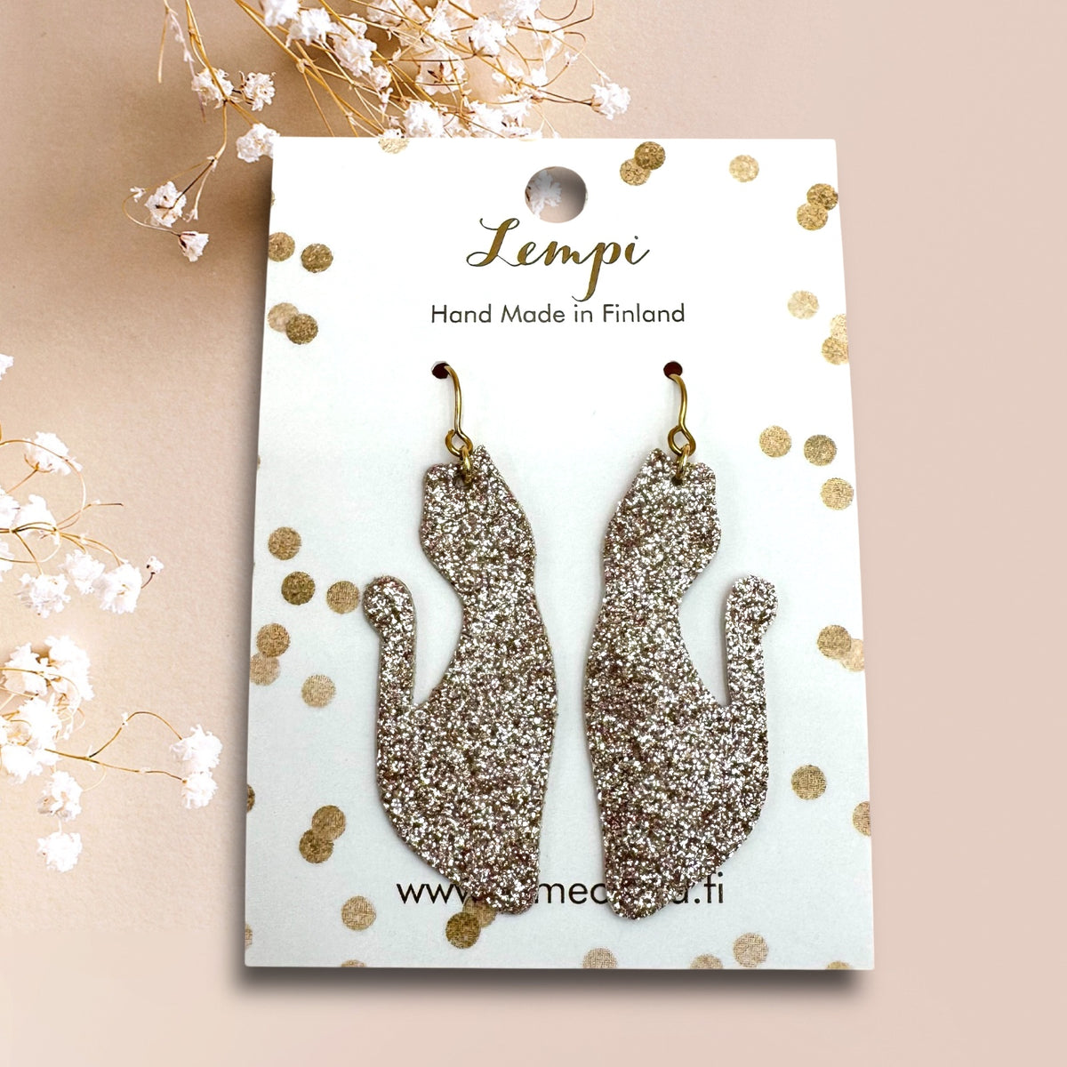 LEMPI®-korvakorut, Kissa keimailee (ruusukulta glitter)