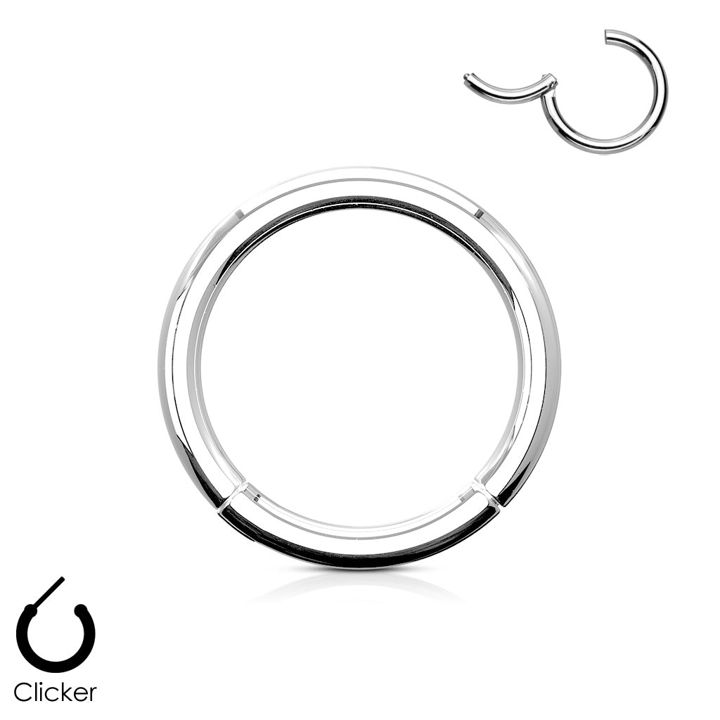 Lävistysrengas 1mm, Essential Steel – sileä kirurginteräs clicker (hopea)