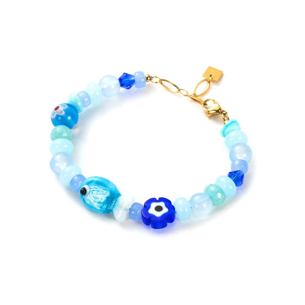 FRENCH RIVIERA | Calliope blue glass bead bracelet 