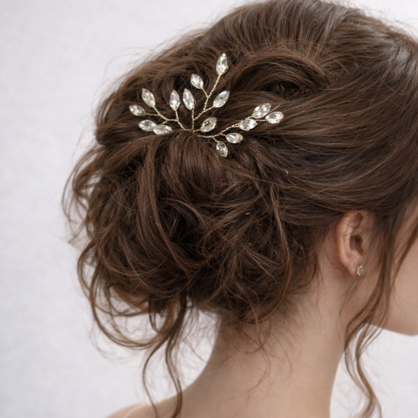 ROMANCE | Sylva – crystal-embellished hairpin (silver)