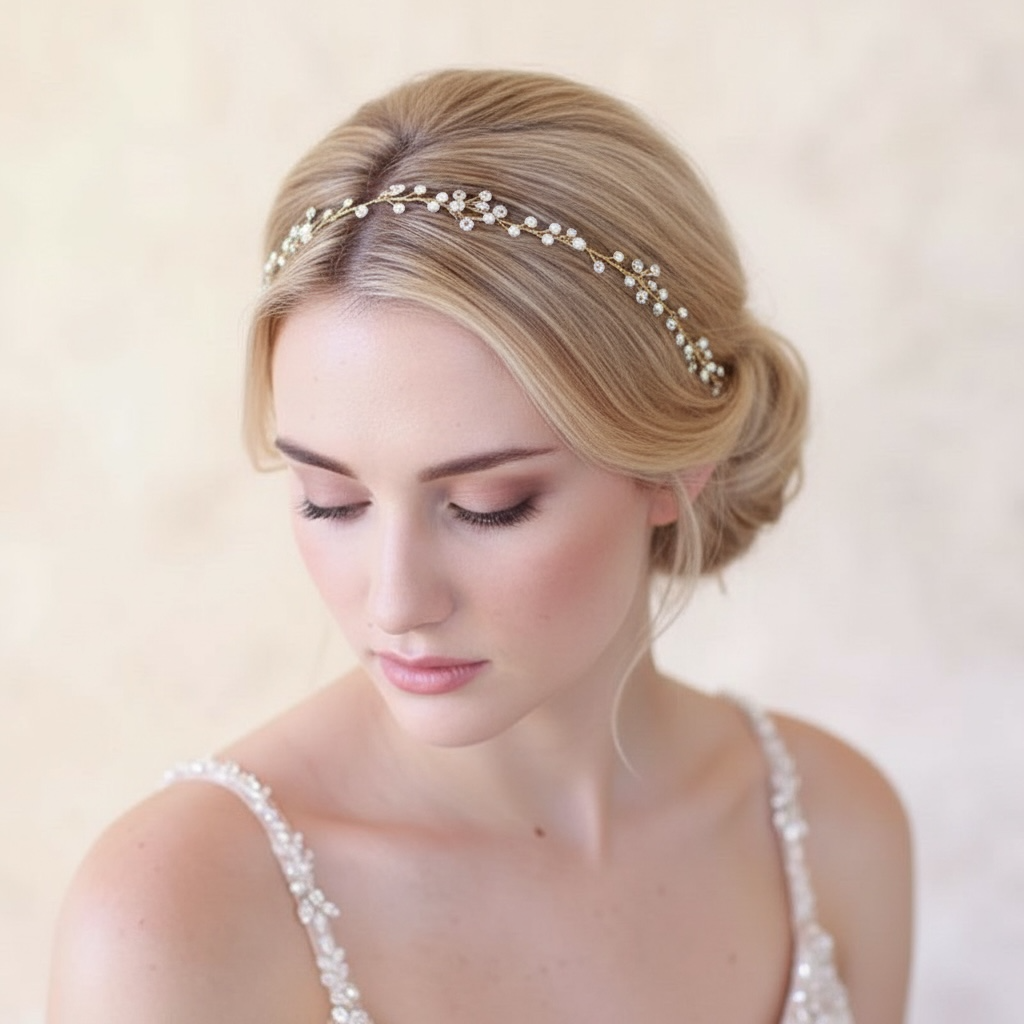 Hair ornament, headband/ROMANCE, Delicate Twine Headpiece in Gold