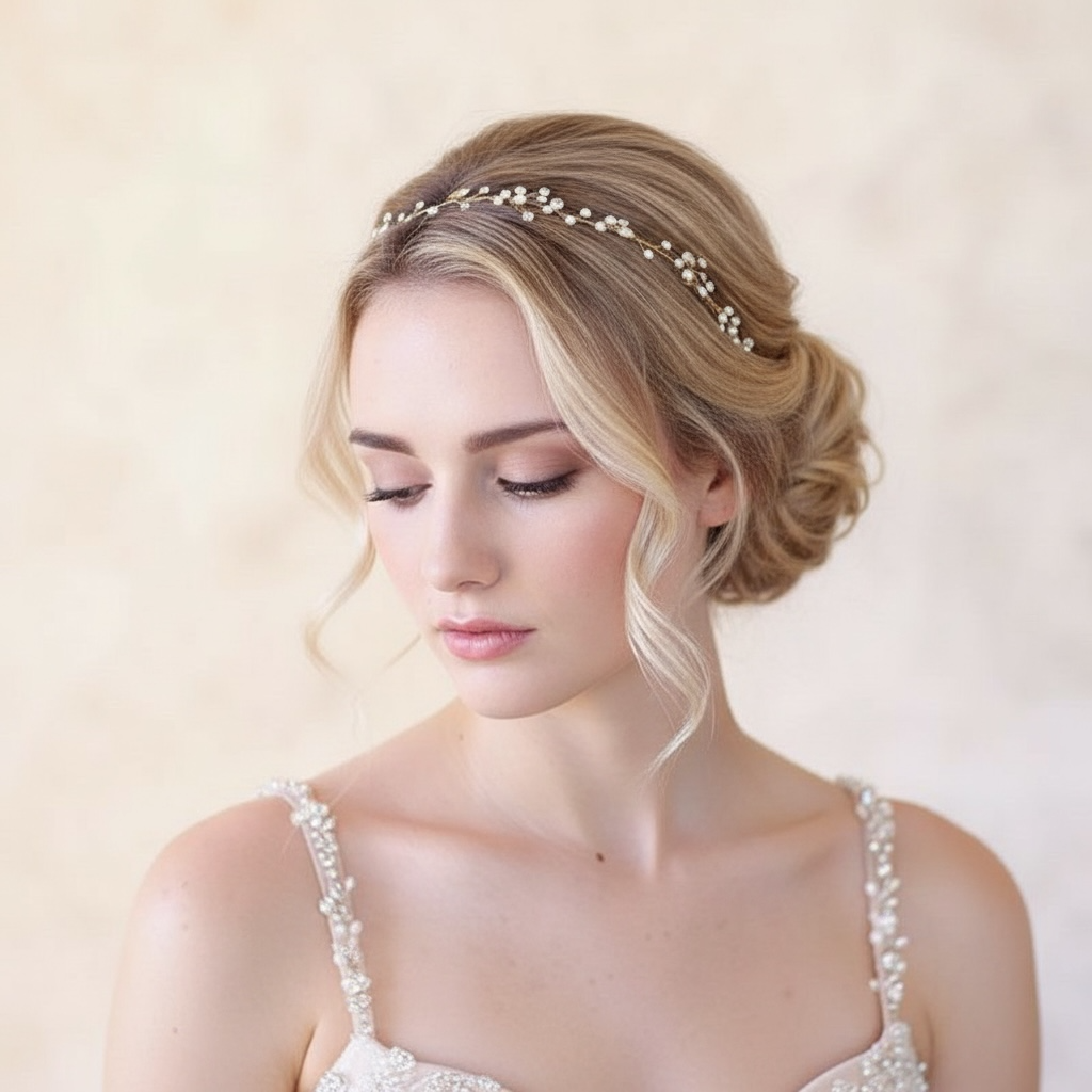Hair ornament, headband/ROMANCE, Delicate Twine Headpiece in Gold