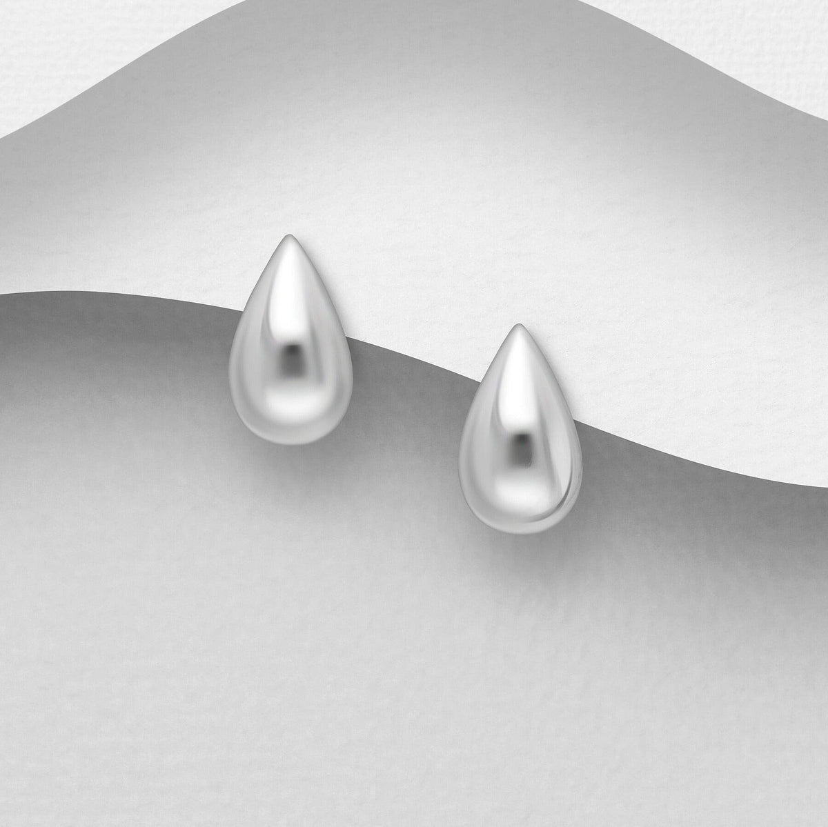 Premium Collection Eliana -hopeakorvakorut, minimalistinen pisaramalli