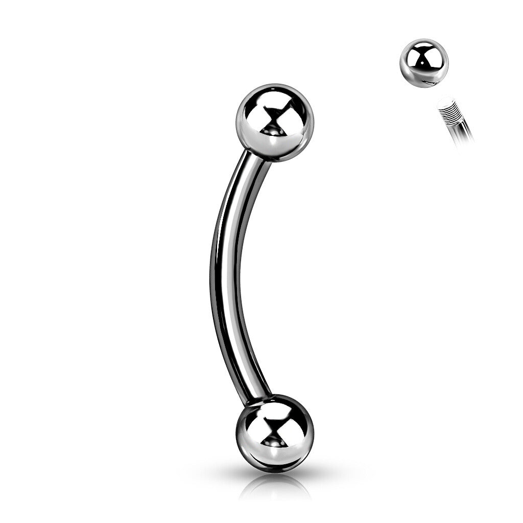 Curved Barbell 1.2mm, Steel Classic Curve – basic model made of surgical steel
