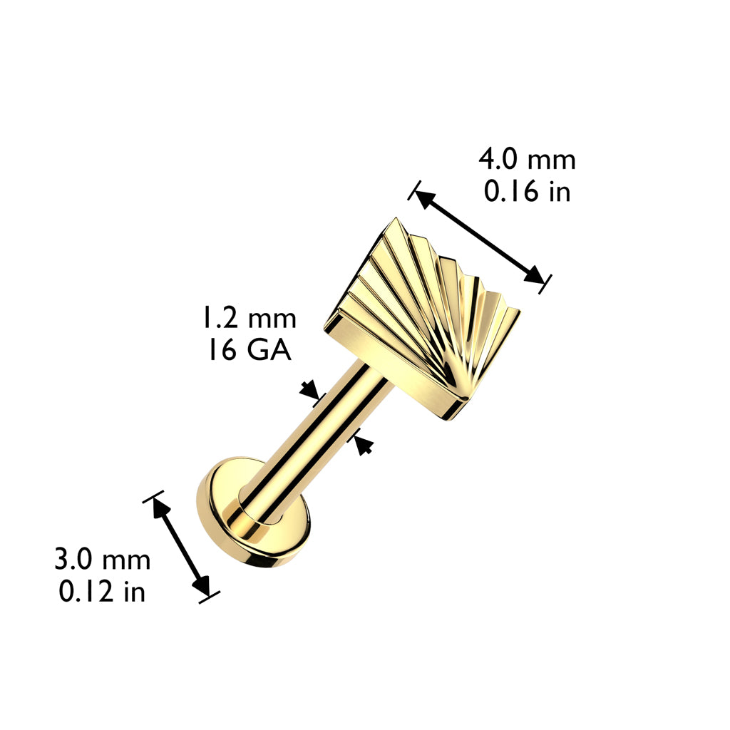 Labret 1,2mm, Titanium Cut Square – matala timanttileikattu titaanikoru (hopea)
