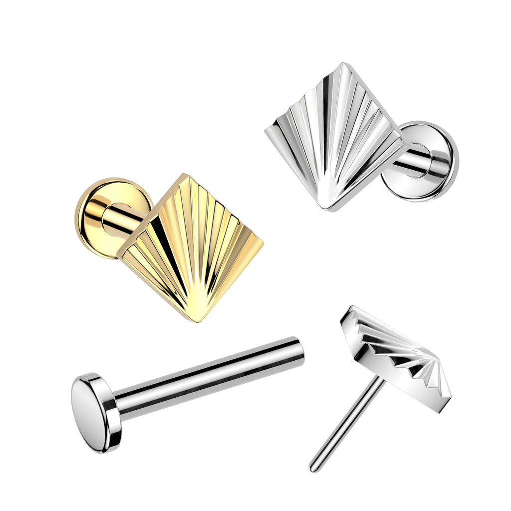 Labret 1,2mm, Titanium Cut Square – matala timanttileikattu titaanikoru (hopea)