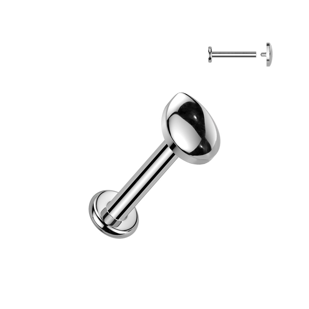 Labret 1.2mm, Titanium Dew Point – drop-shaped titanium jewelry (silver)