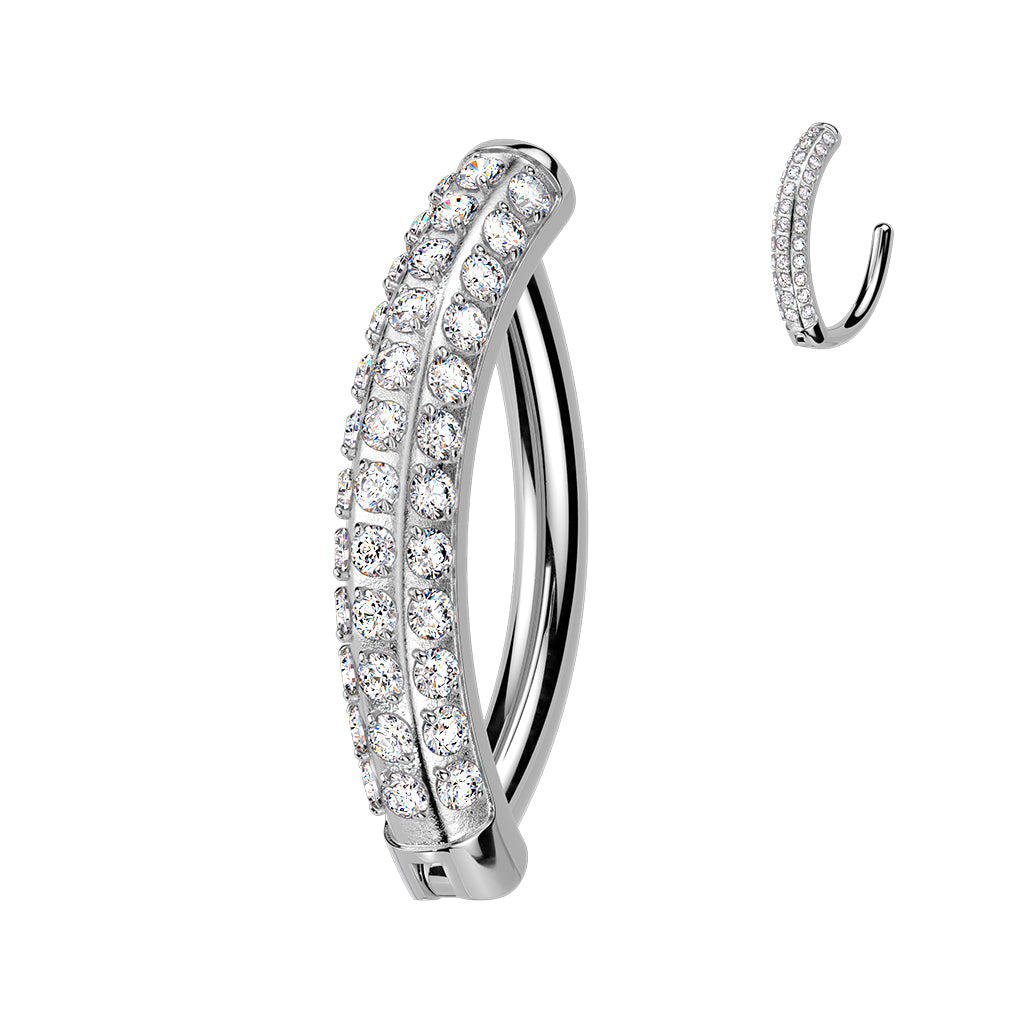 Titanium navel ring, Zaya – silver clicker navel ring