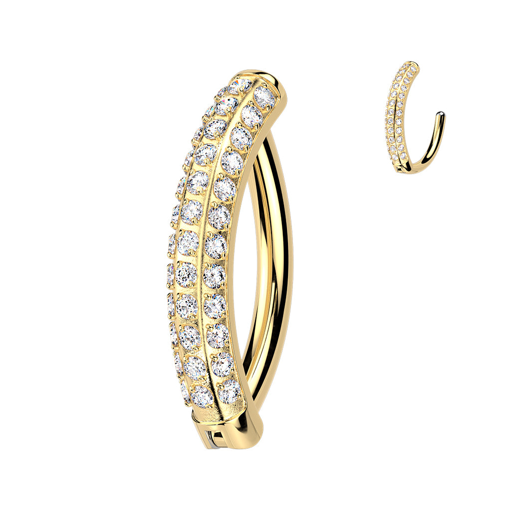 Titanium navel ring, Zaya – gold clicker navel ring