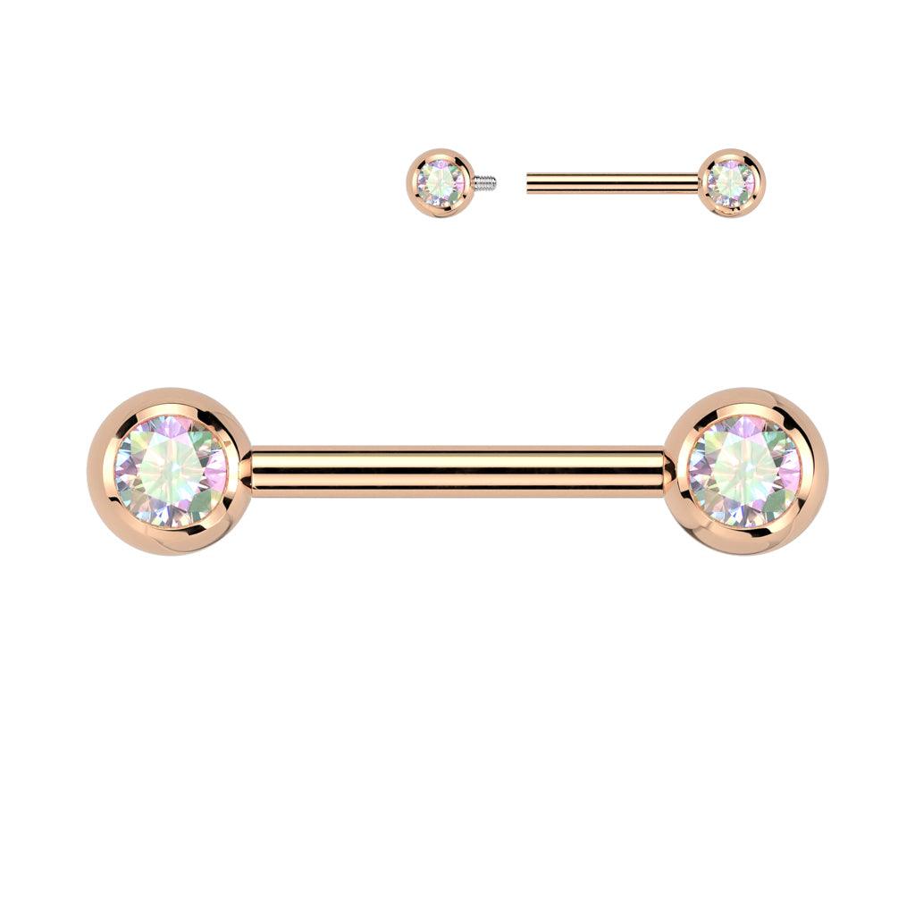 Nännikoru, Titanium Nipple Barbell -titaaninen nännitappi (ruusukulta)