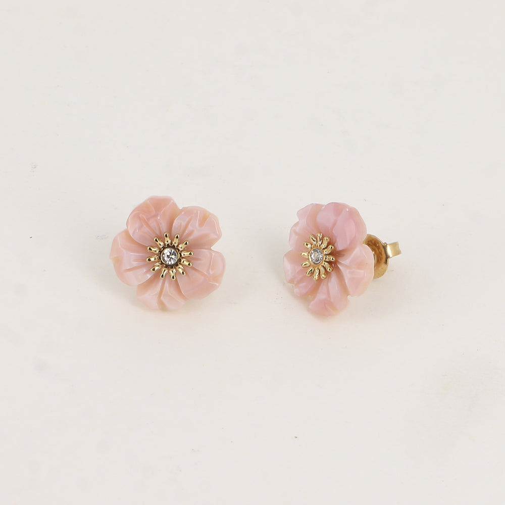 BOHM PARIS | Boucles Corail Bloom – orange stud earrings