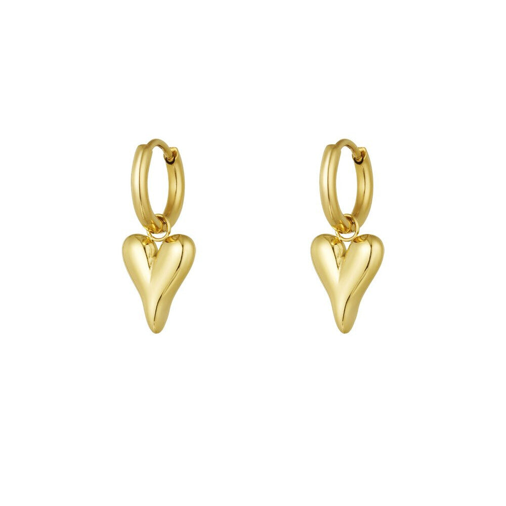 FRENCH RIVIERA | Sweetheart – kultaiset sydänkorvakorut (kirurginteräs)